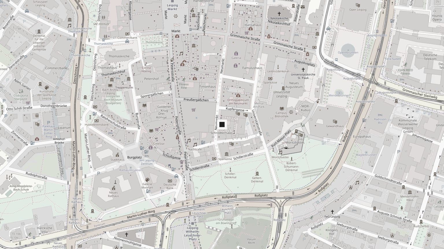 Lageplan: KLM Projektentwicklung, Neumarkt 29–33, 04109 Leipzig